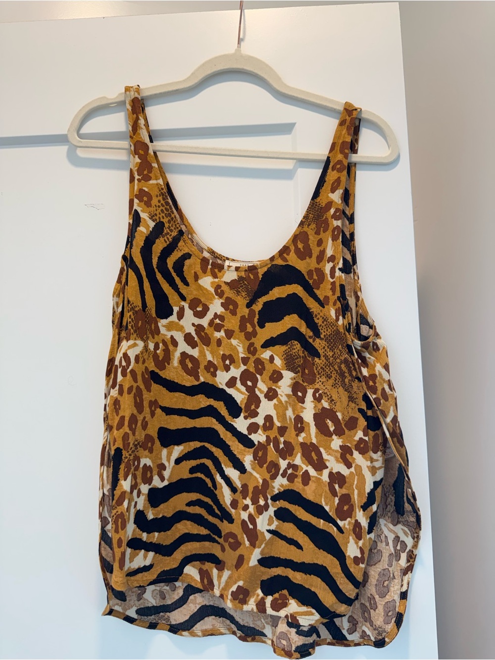 knot sisters Mustard and Black Animal Print Tank